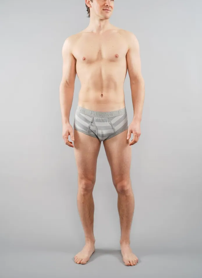 Wayne Brief | Grey Rugby Stripe