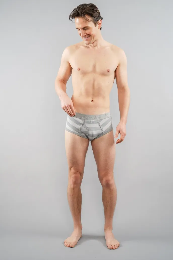 Wayne Brief | Grey Rugby Stripe