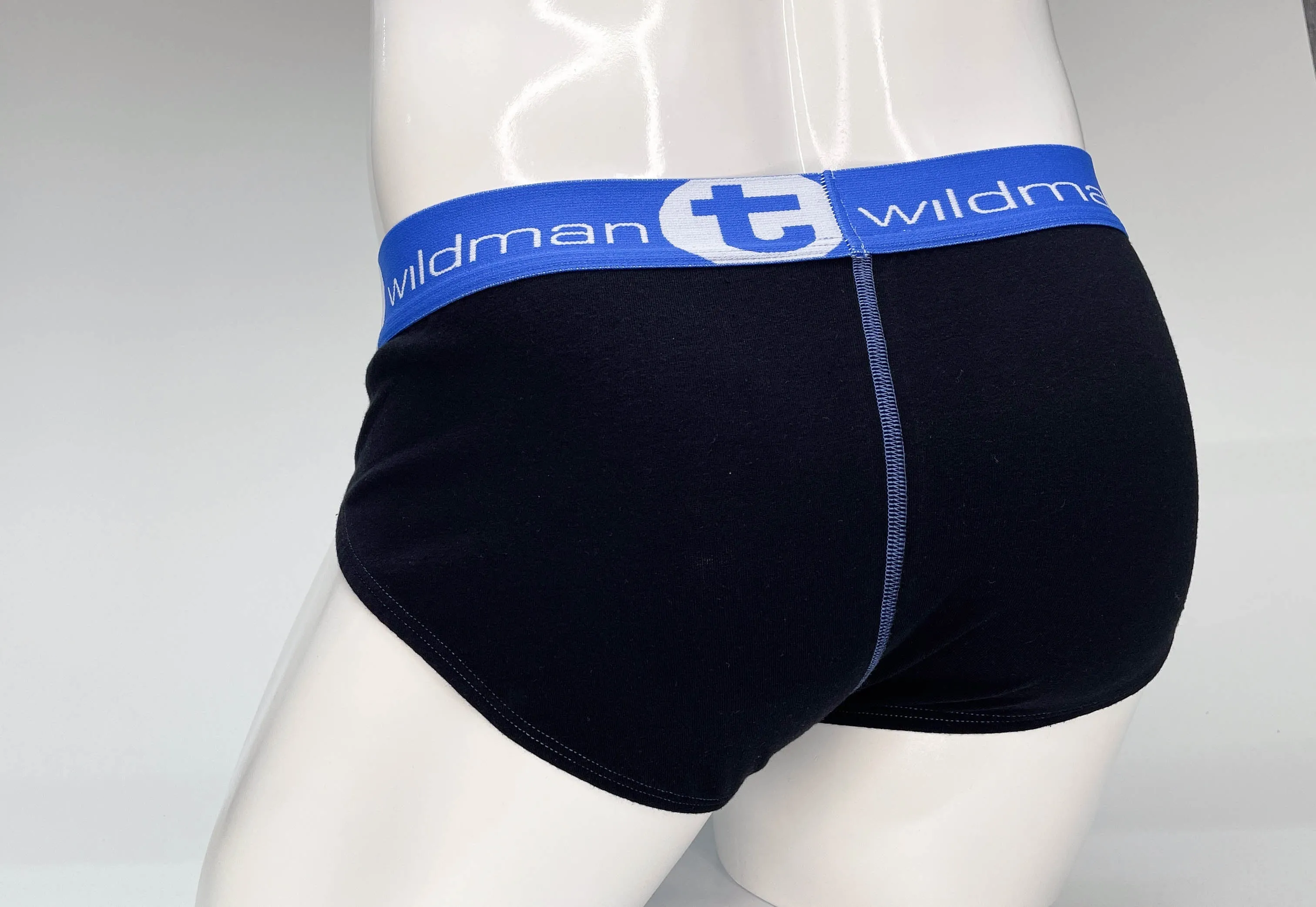 WildmanT Big Boy Pouch Cotton Brief Black and Blue