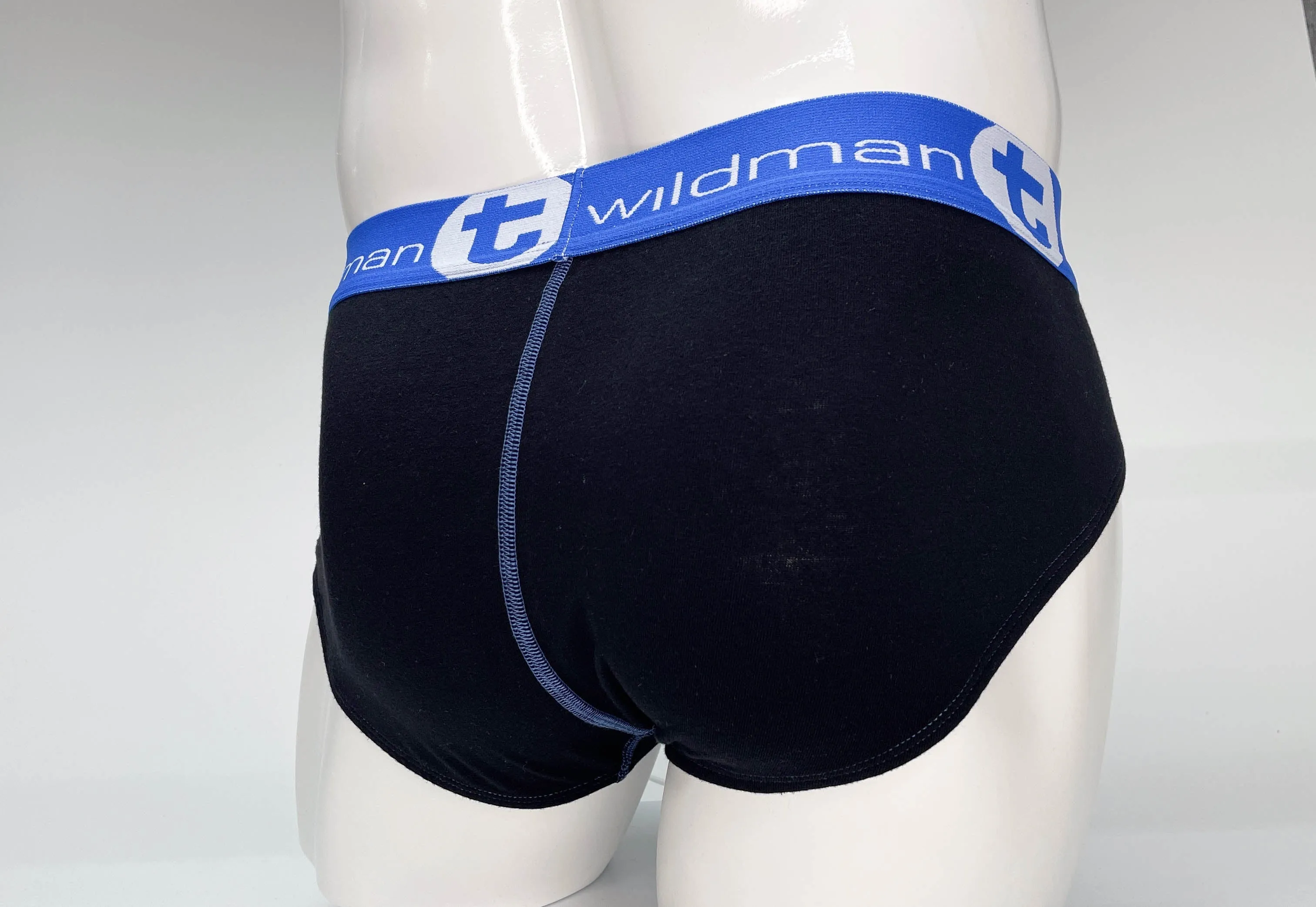 WildmanT Big Boy Pouch Cotton Brief Black and Blue