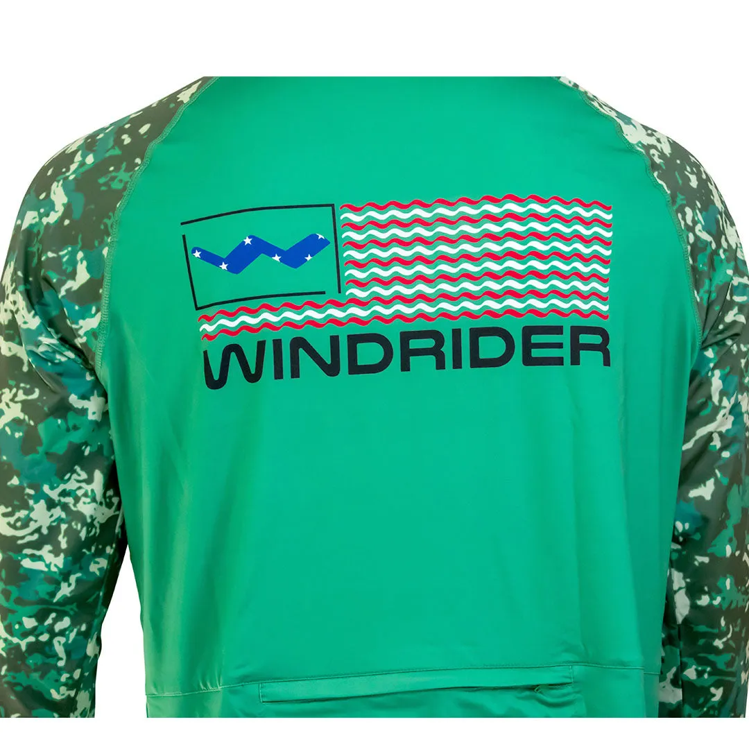 WindRider Atoll Hooded Shirt with Black Ice - Grey Americana - Green Americana