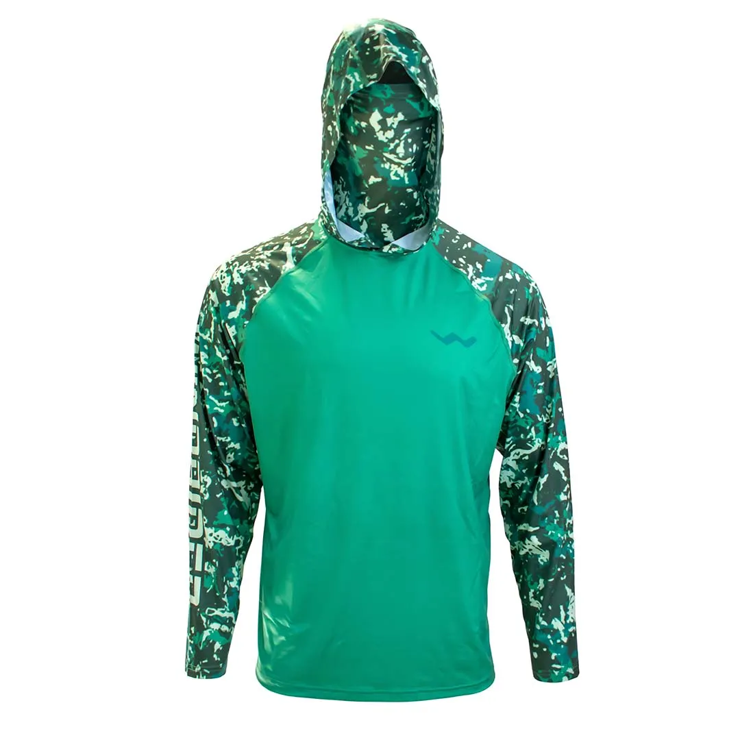 WindRider Atoll Hooded Shirt with Black Ice - Grey Americana - Green Americana