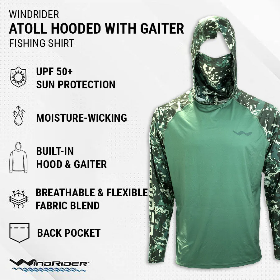 WindRider Atoll Hooded Shirt with Black Ice - Grey Americana - Green Americana