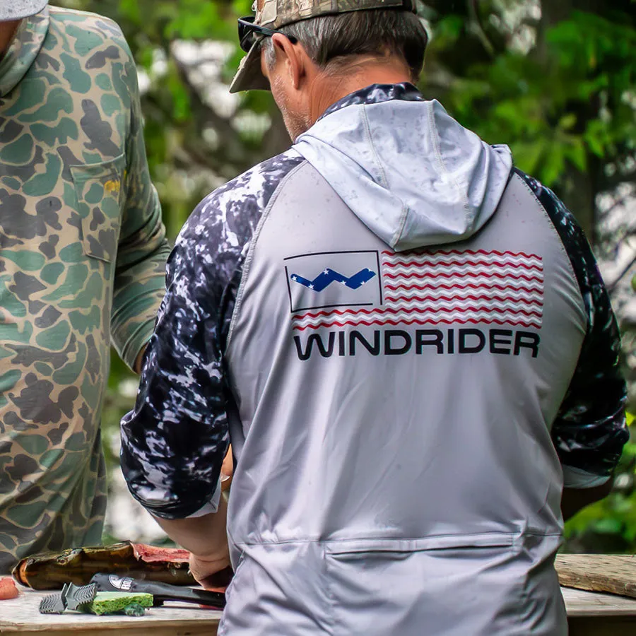 WindRider Atoll Hooded Shirt with Black Ice - Grey Americana - Green Americana