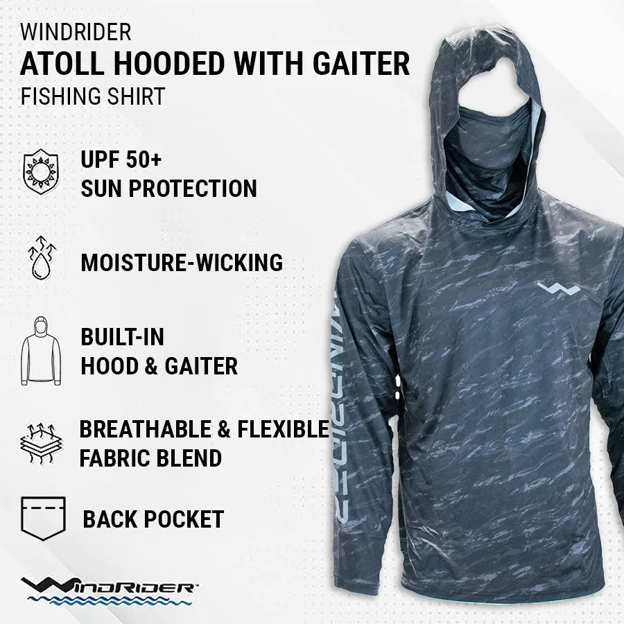 WindRider Atoll Hooded Shirt with Black Ice - Grey Americana - Green Americana