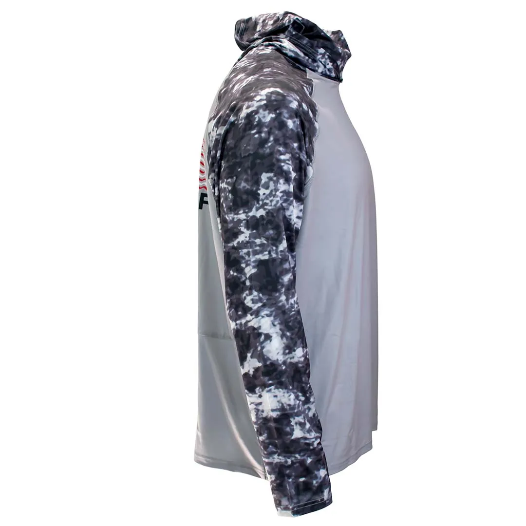 WindRider Atoll Hooded Shirt with Black Ice - Grey Americana - Green Americana