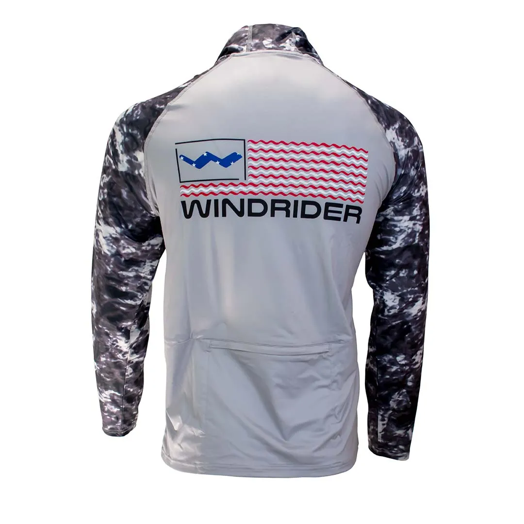 WindRider Atoll Hooded Shirt with Black Ice - Grey Americana - Green Americana