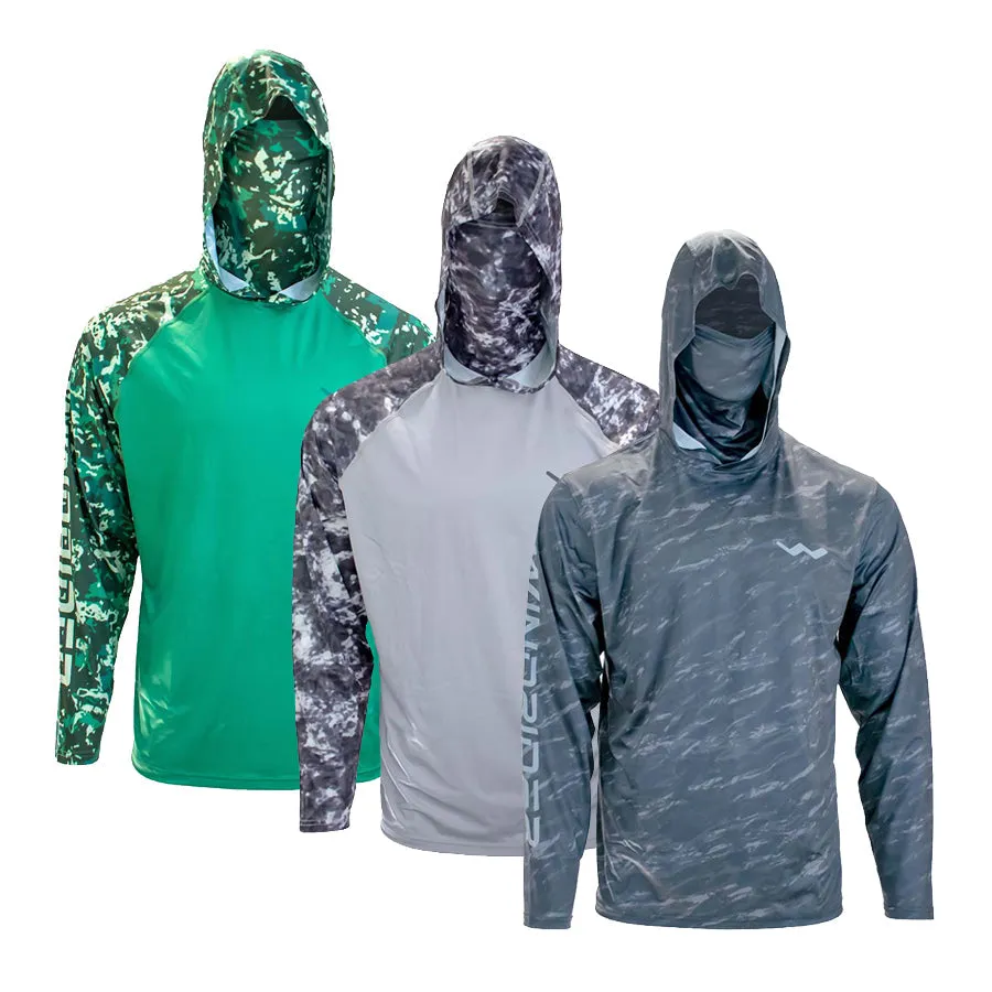 WindRider Atoll Hooded Shirt with Black Ice - Grey Americana - Green Americana