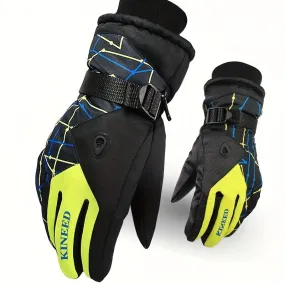 Winter Ski Gloves - Waterproof, Coldproof with Velvet Lining for Warmth, Thickened Design for Cycling & Motorcycle Riding