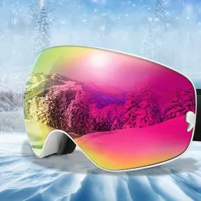 Winter Sports Goggles with Night Vision & Protection - Anti-Fog, Interchangeable Lens for Skiing, Snowboarding & Outdoor Adventures - Perfect Christmas & New Year's Gift, for Winter