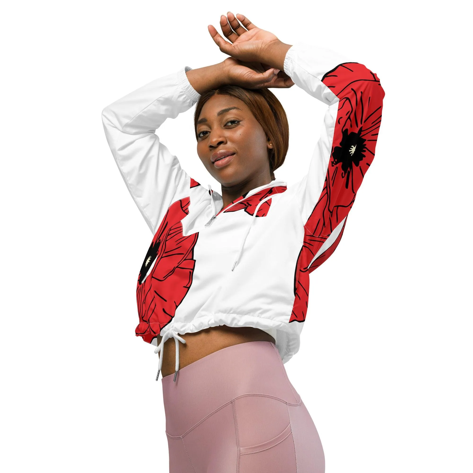 Wizard of Oz - Poppies - Women’s Cropped Windbreaker