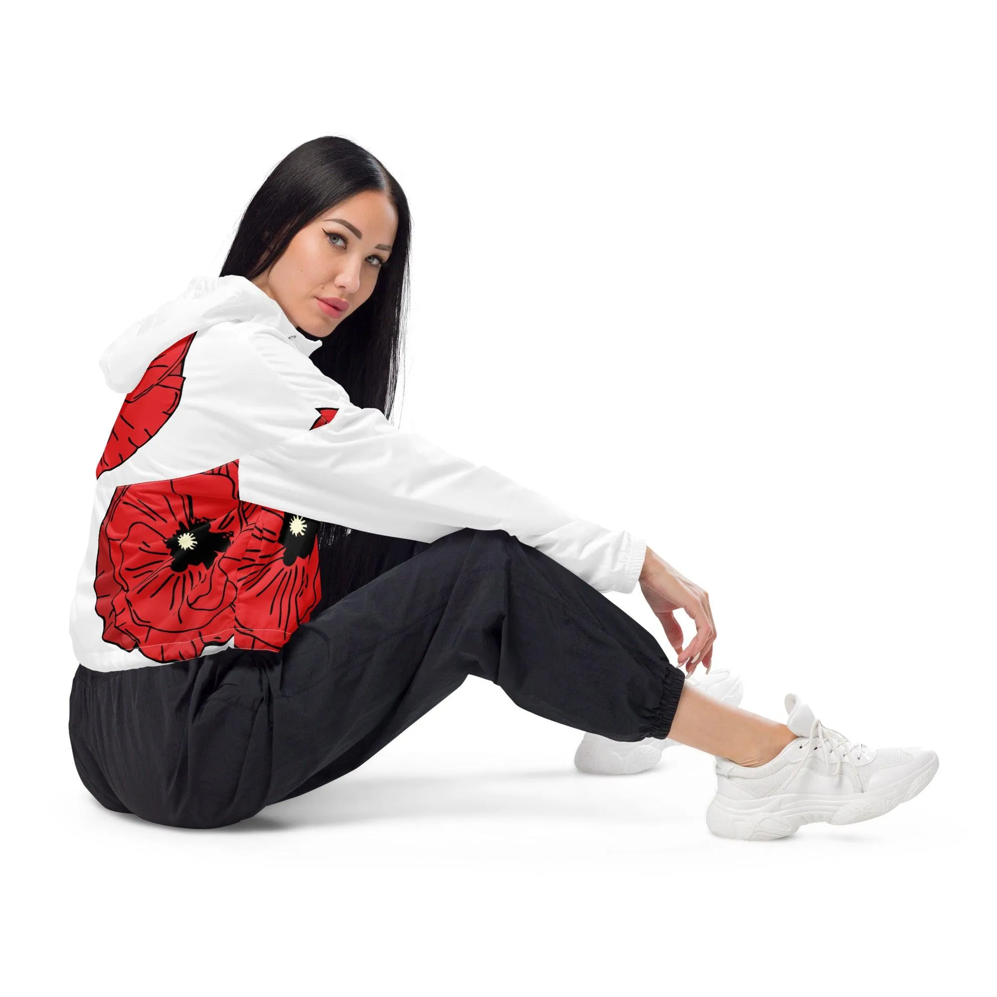 Wizard of Oz - Poppies - Women’s Cropped Windbreaker