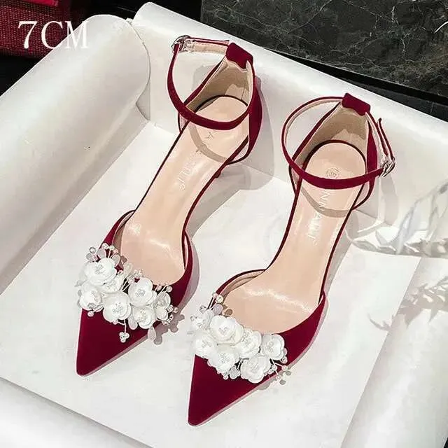 Women New Satin White Flower High Heels Wedding Bridal Shoes Fashion Pumps Kq8