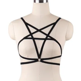 Women Sexy Five-Pointed Star Shape Elastic Cage Bra Cupless Bra Bustier