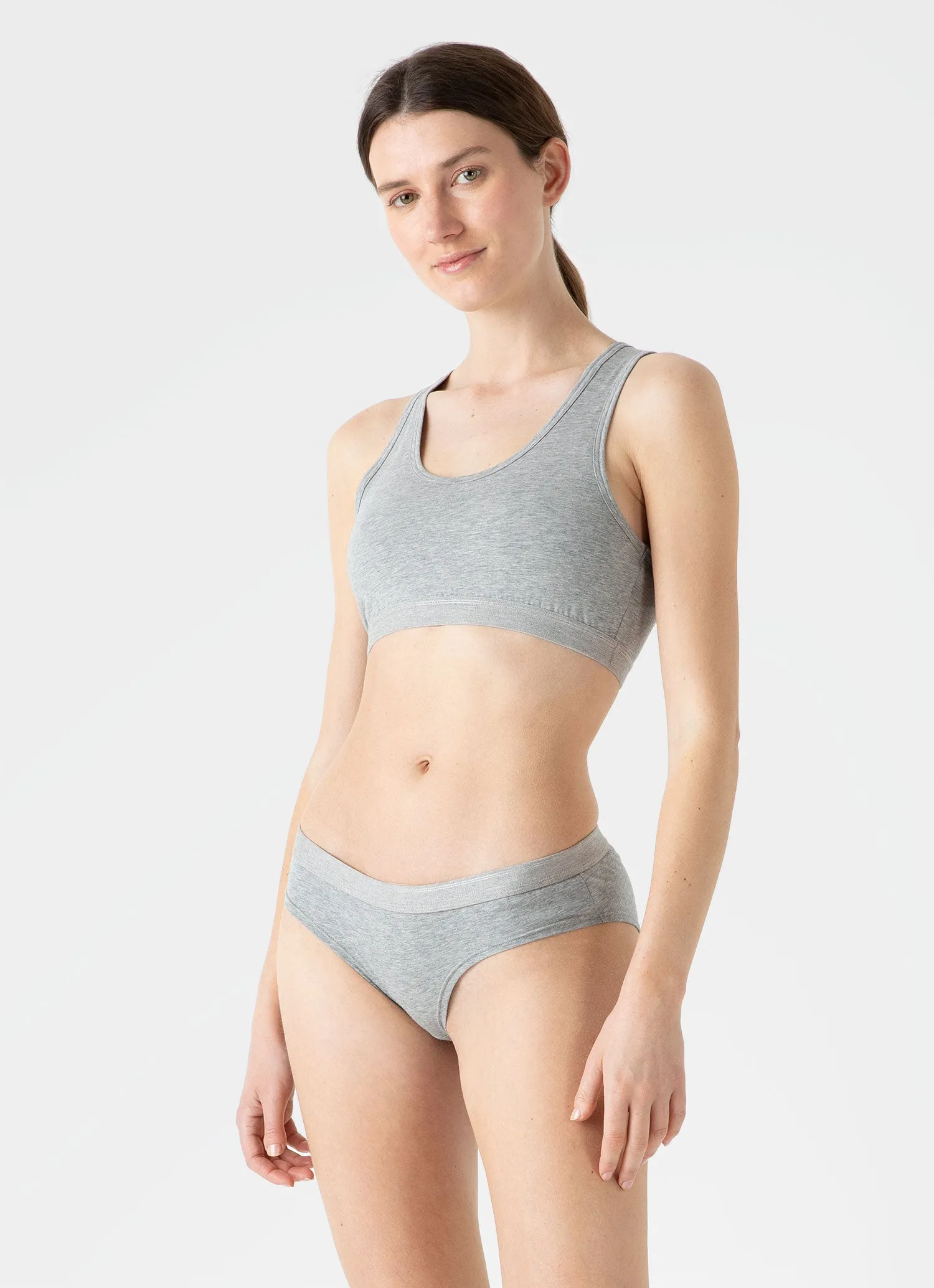 Women's Crop Top in Grey Melange