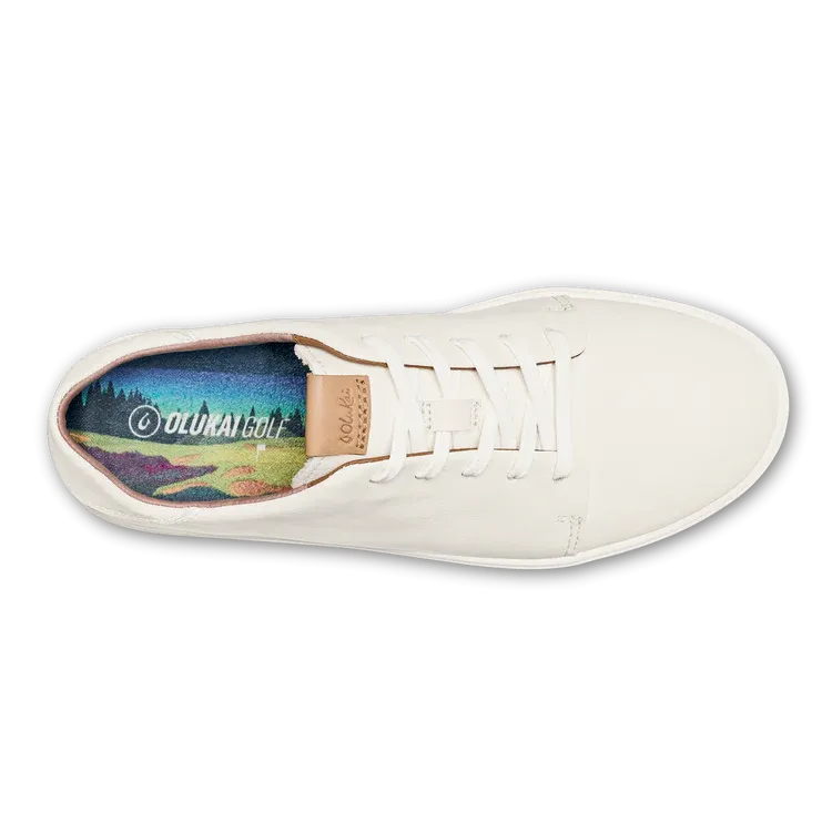 Women's Olukai Wailea Leather Golf Shoes Color: White