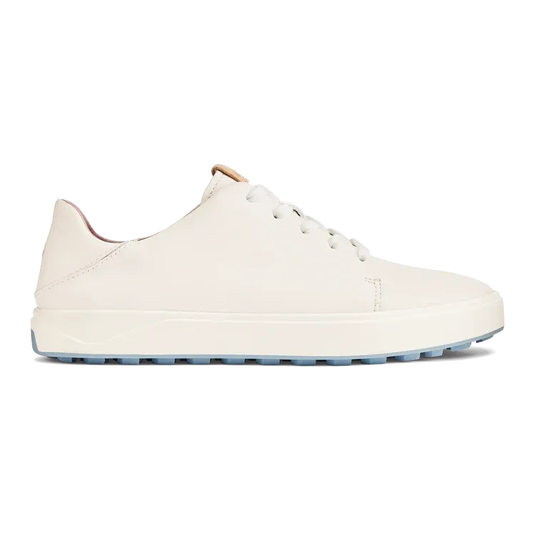 Women's Olukai Wailea Leather Golf Shoes Color: White