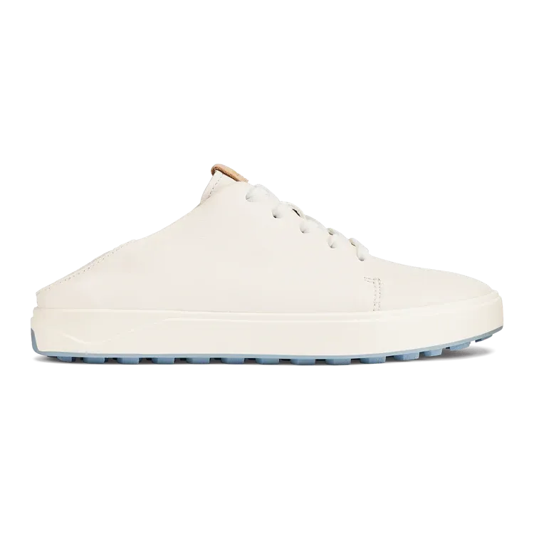 Women's Olukai Wailea Leather Golf Shoes Color: White