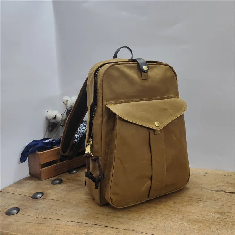 XIANGTUIBAO Factory Supply American Backpack Oil Wax Waterproof Vintage Canvas Bag Outdoor Travel Men and Women Casual Computer Bag