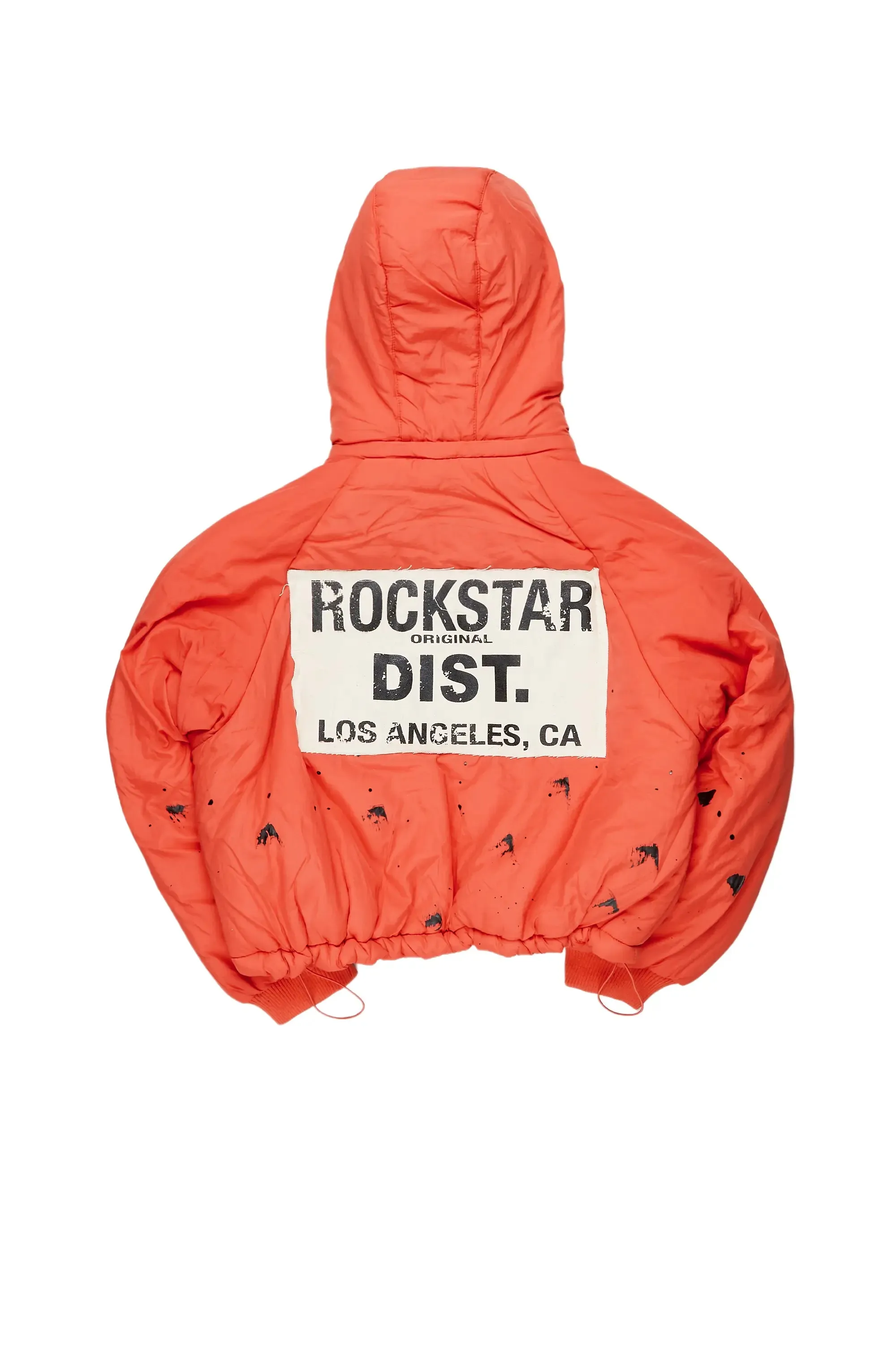 Zayla Orange Art Dist. Puffer Jacket